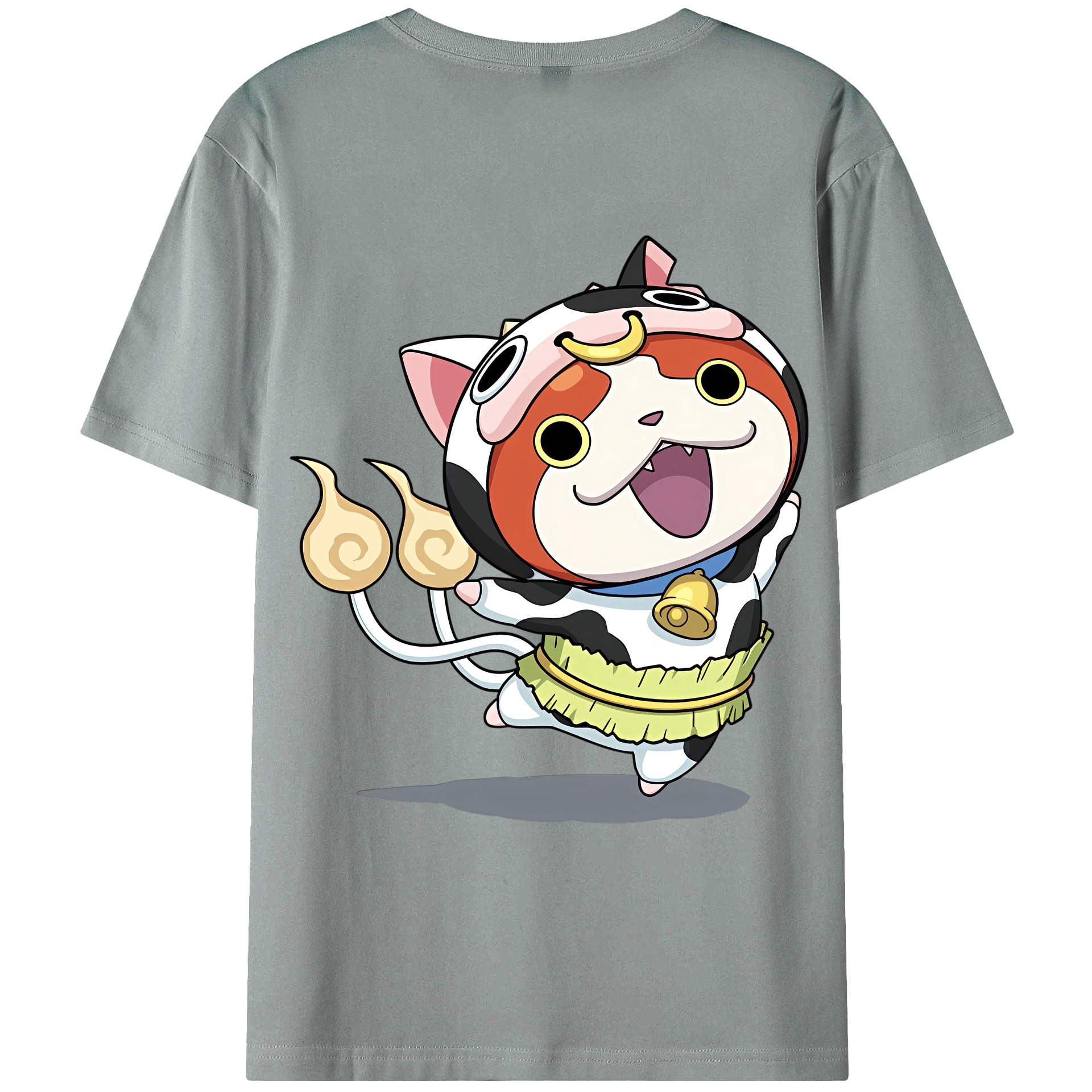 （画像用） 妖怪ウォッチ Yo-kai Watch 綿100％ メンズ半袖Tシャツ（バックプリント） 通気性